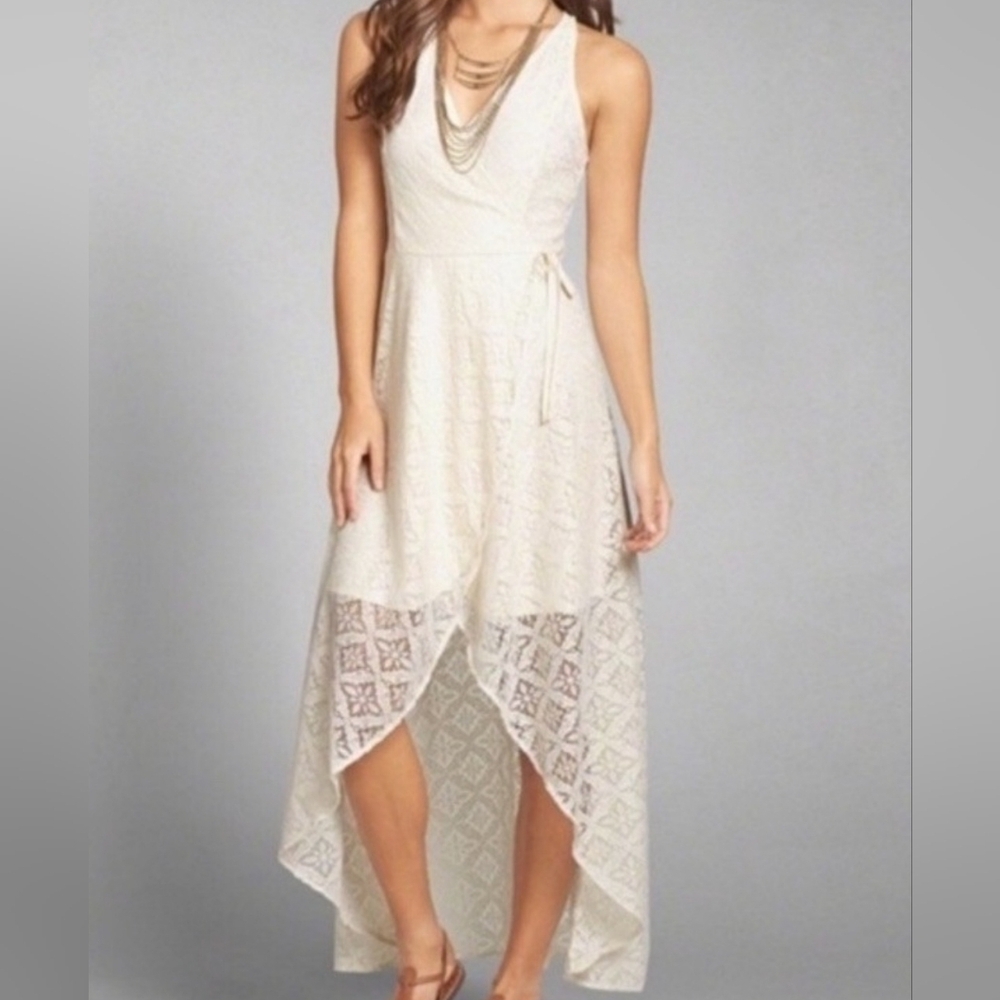 Abercrombie & Fitch Cream High-Low Halter Sundress